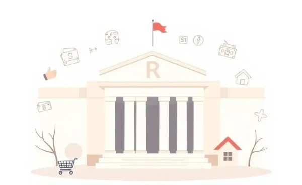 Illustration of the Federal Reserve and its influence on daily activities