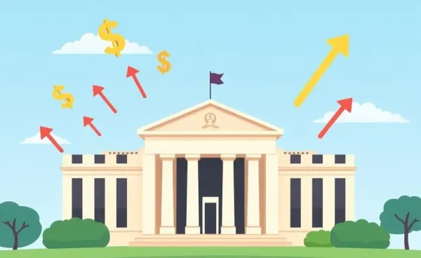 Illustration of the Federal Reserve building symbolizing economic influence