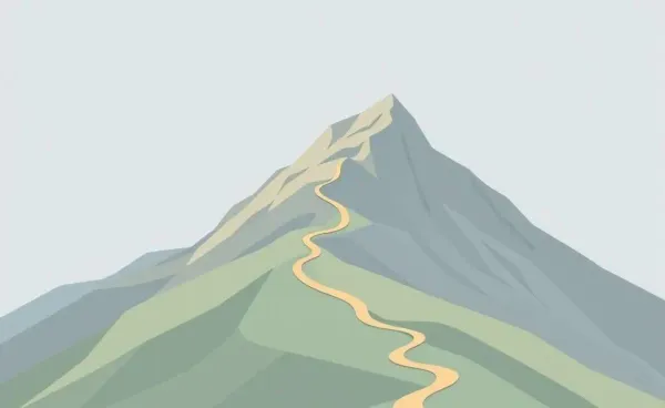 A hand-drawn illustration of a winding path leading up a mountain, symbolizing the journey toward a finance career.