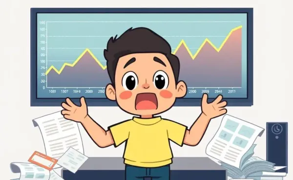 Finance professional celebrated in front of a stock chart