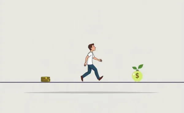 Illustration of financial balance with savings and expenses