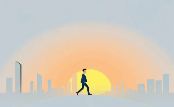 Person navigating a financial career path