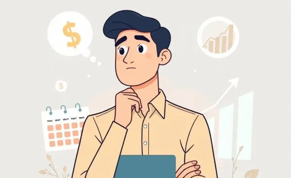 Illustration of a person contemplating financial decisions in their 30s.