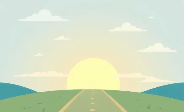 Illustration of a serene pathway with milestones leading to financial clarity