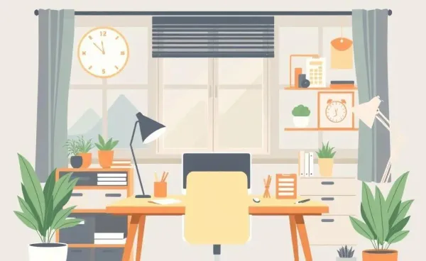 Calm and inspiring home office setting for budgeting