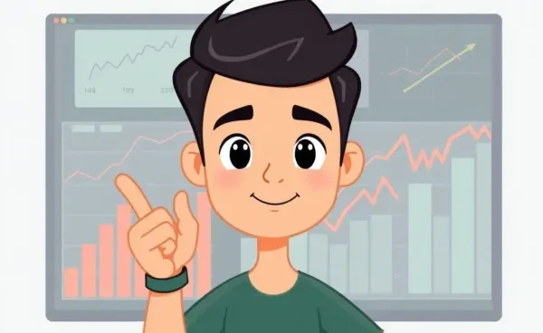 Person confidently looking at financial charts
