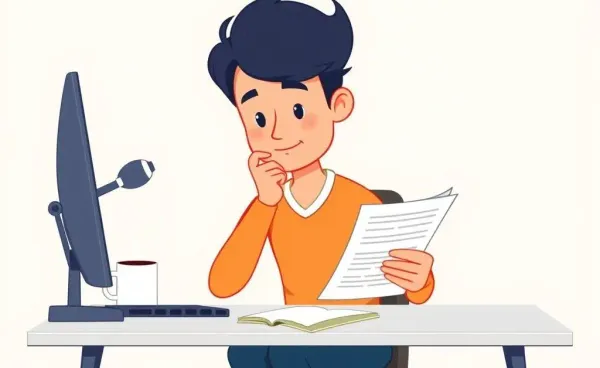 Person at a desk considering financial documents and debt