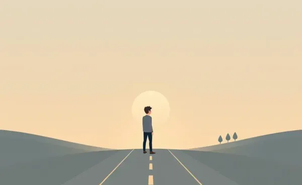 A person standing at a crossroads contemplating financial decisions