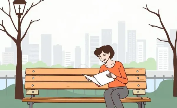 Couple discussing financial planning on a park bench