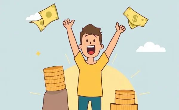 Person reaching financial independence illustrated