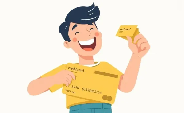 Illustration of financial freedom represented by tearing up a credit card