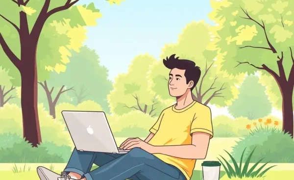 A person in a park relaxing with a sense of financial freedom