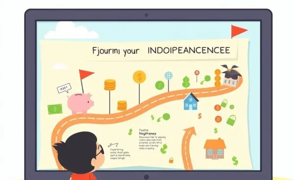 A cartoon roadmap labeled 'Path to Financial Freedom'