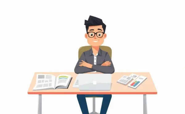 Person sitting at a desk with financial documents and a laptop