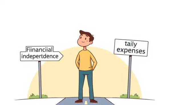 A person contemplating choices at a crossroads of financial independence.