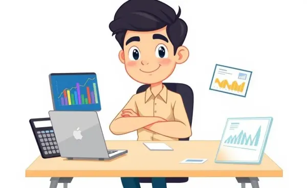 Young adult at a desk with financial planning tools, achieving independence