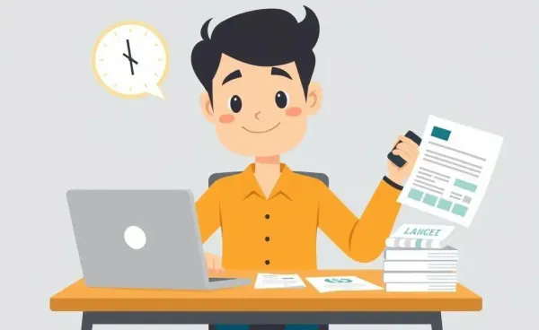 Person working on financial planning at a desk with laptop and papers