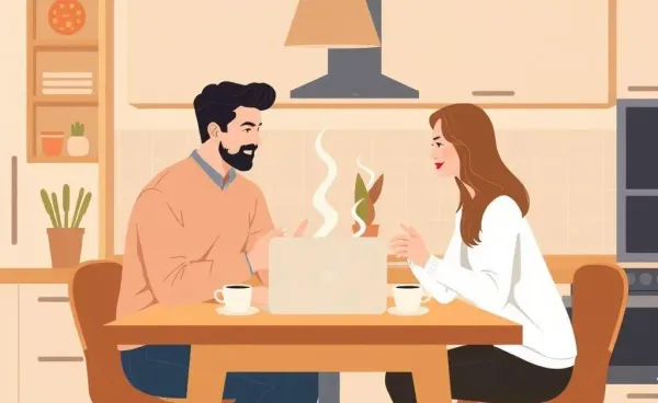 A couple having a warm discussion about financial independence