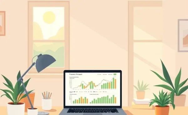 Cozy home office setup for financial planning