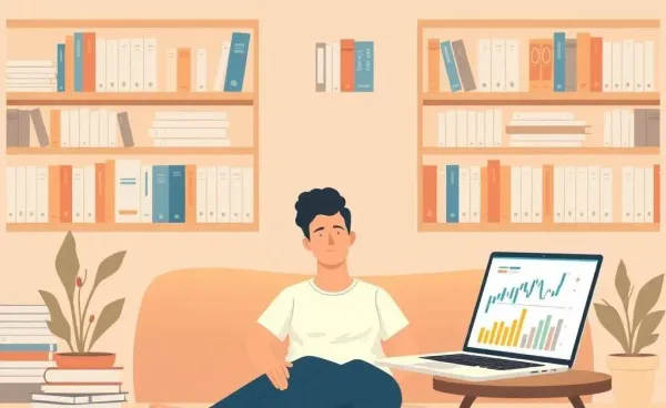Person exploring financial independence strategies in a cozy home setting