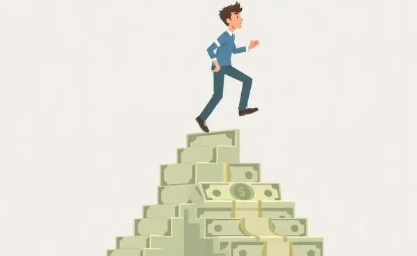 Illustration of a financial independence journey.