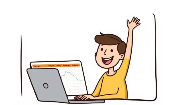 Person checking financial independence tracker on laptop