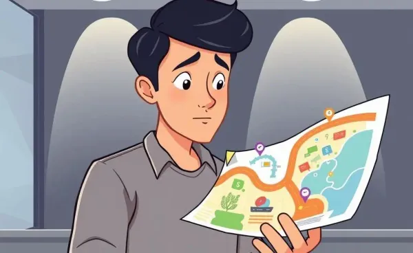 An individual contemplating a roadmap of financial choices