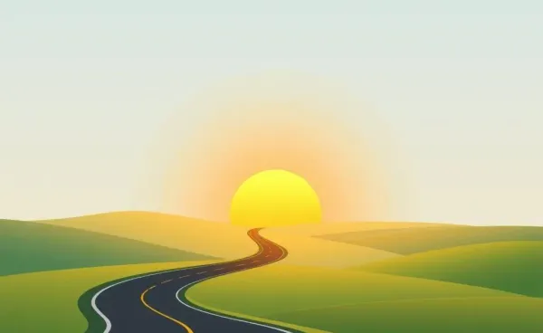 A road leading to a sunrise, symbolizing a journey to financial independence