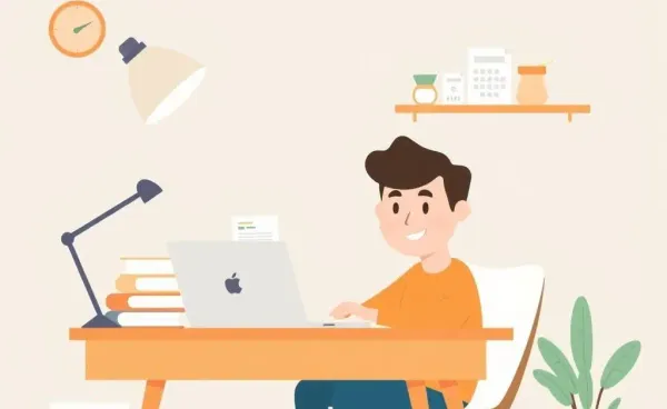 Person managing finances at a desk with a laptop