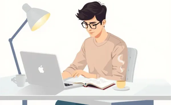 Young adult planning finances at a desk