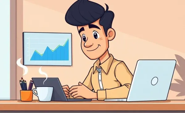 Person analyzing financial chart with a laptop.