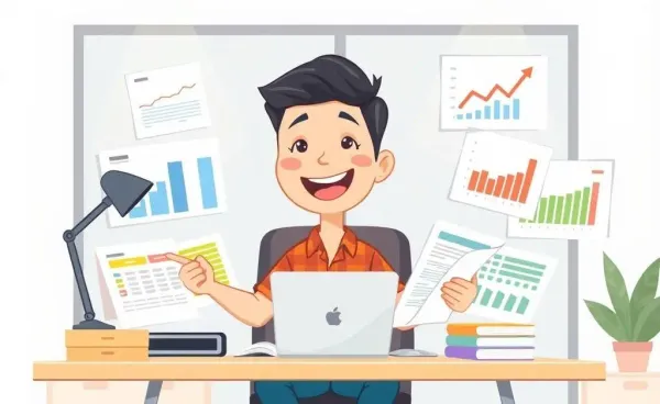 Person at a desk planning finances with charts and graphs