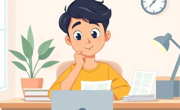A person at a desk planning finances with documents and a laptop.