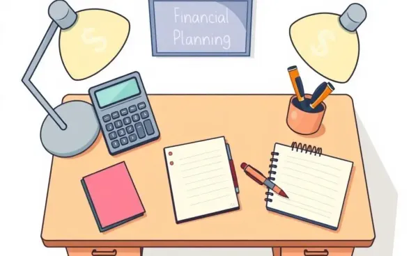 Cozy desk with financial planning tools