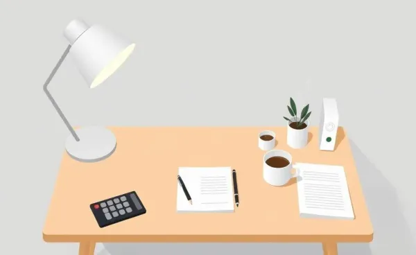 A tidy desk setup with financial planning tools