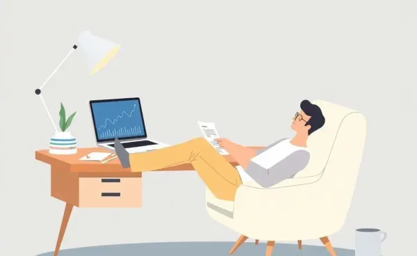 A cozy setting with a person planning their finances at a desk