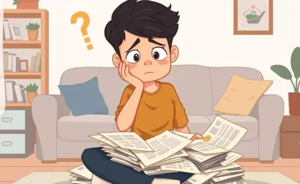 Young adult pondering financial recovery strategies