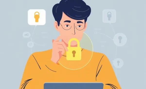 Illustration of a person protecting their financial identity