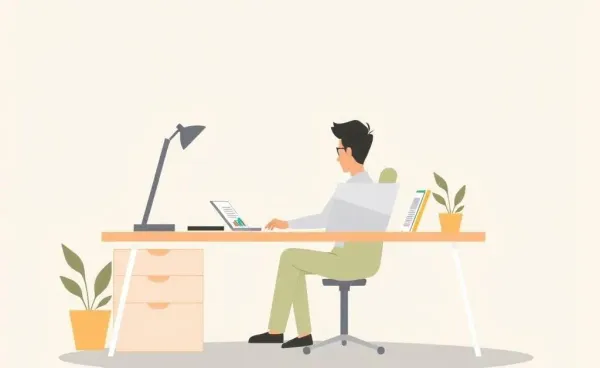 A person at a desk with financial documents, contemplating investments.