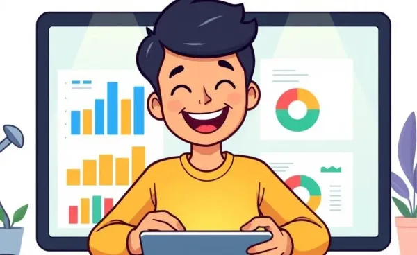 A person planning their financial success with charts and graphs