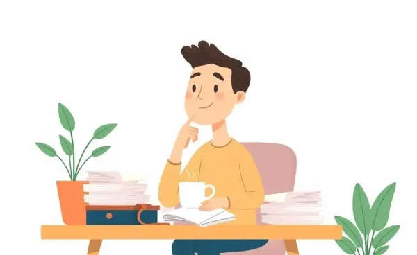 Contemplative person planning finances