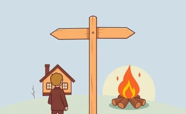 A person deciding between financial independence (FIRE) and buying a home.