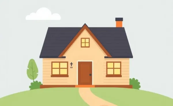 Illustration of a cozy home with a path leading to it