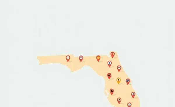 Illustrated map of Florida showcasing hidden gems