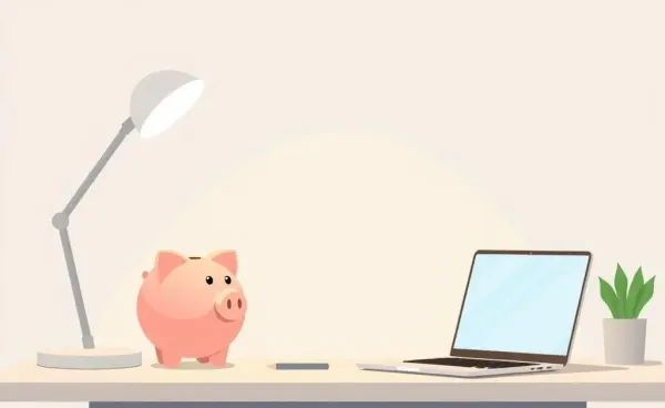 A minimalist desk setup representing financial planning and independence