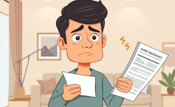 Frustrated homeowner looking at rising insurance bills