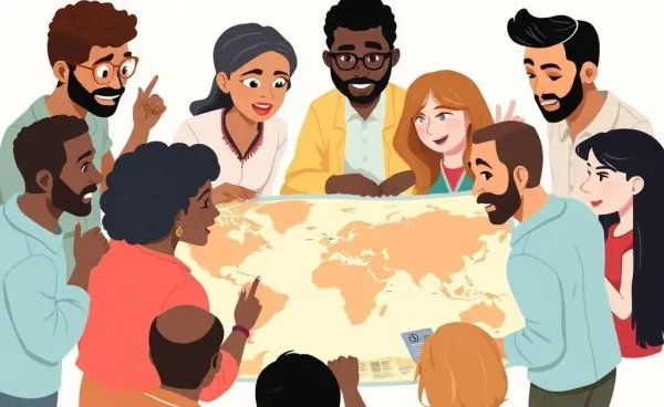 People exploring a healthcare map with geographic barriers