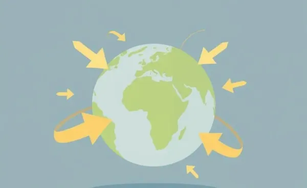 Illustration of global money transfer concept