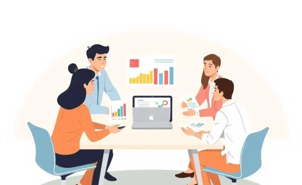 A group of people discussing personal finance topics around a desk