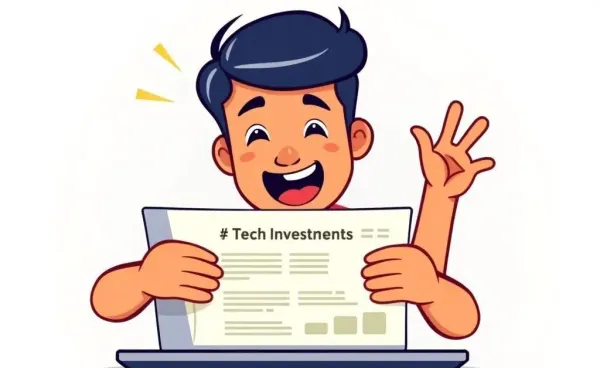A person exploring growth tech investments on a laptop.